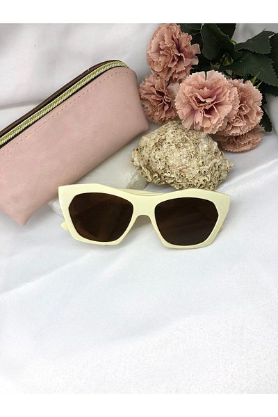 Di Caprio Odea Vintage-retro Design Cream Women's Sunglasses