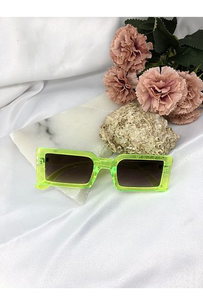 Di Caprio Valve Rectangle Vintage-retro Yellow Women's Sunglasses