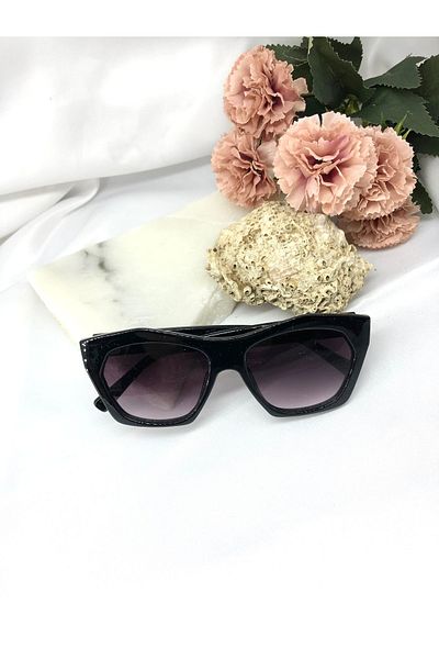 Di Caprio Odea Vintage-retro Design Black Women's Sunglasses