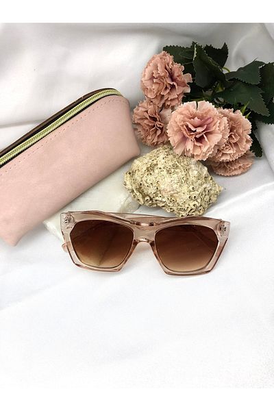 Di Caprio Odea Vintage-retro Design Transparent Light Brown Women's Sunglasses