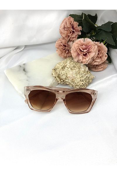 Di Caprio Odea Vintage-retro Design Transparent Light Brown Women's Sunglasses