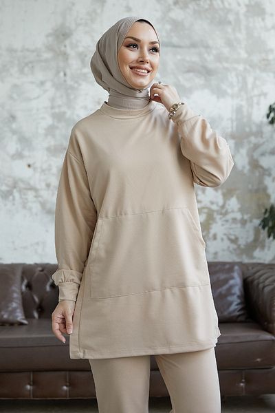 InStyle Miora Španělský kotníkový dvoudílný oblek - Béžová