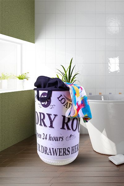 QUTU Καλάθι πλυντηρίου ρούχων και παιχνιδιών 40 L με σχέδια - πολλαπλών χρήσεων