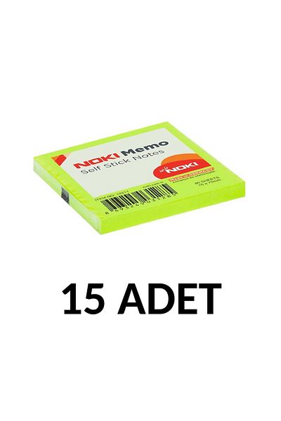 Noki 15 Pieces Postit 75mm X75mm Adhesive Paper 80 Sheets Green