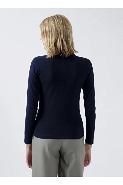 U.S. Polo Assn. Kadın Lacivert Polo Yaka Sweatshirt