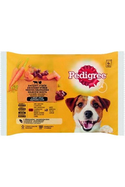 Pedigree Pedigre Multipack Biftek Kuzu Hindi Havuç Pouch 4x100gr 6 Paket