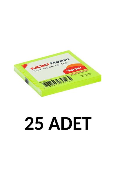 Noki 25 Pieces Postit 75mm X75mm Adhesive Paper 80 Sheets Green