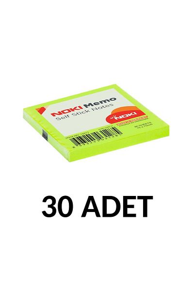 Noki 30 Pieces Postit 75mm X75mm Adhesive Paper 80 Sheets Green