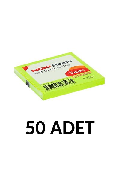Noki 50 Pieces Postit 75mm X75mm Adhesive Paper 80 Sheets Green