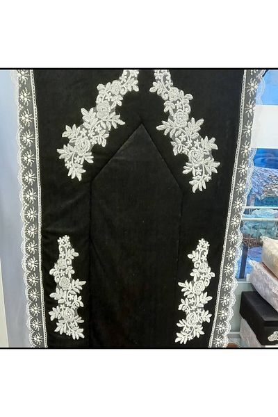 ceyizimdekor 3 Piece Siayah Gift Dowry Prayer Rug Bundle Set