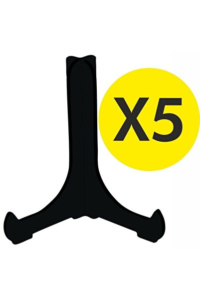 beedene 5 Adet Çerçeve Tabak Teşhir Ayağı Stand Siyah Ahşap 12cmx10cm