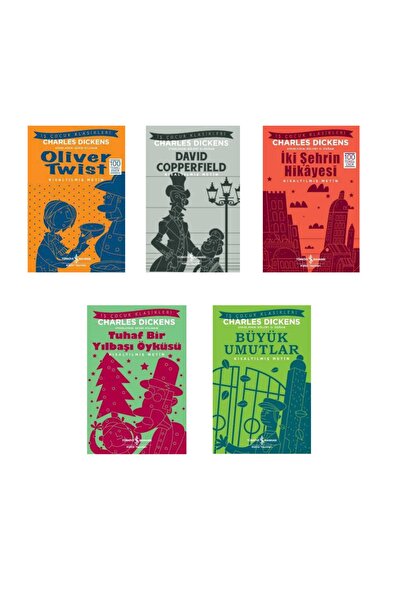 TÜRKİYE İŞ BANKASI KÜLTÜR YAYINLARI Charles Dickens 5 Kitap Set / Büyük Umutlar - Iki Şehrin Hikayesi - Oliver Twist ... 1.-5. Sınıflar
