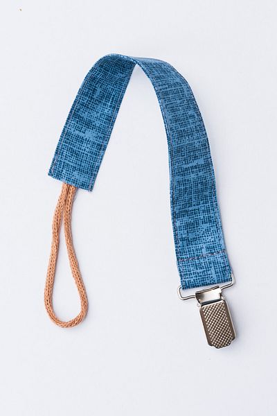 MyVera Blue Melted - Gray Melted Pacifier Strap Set - Pacifier Chain Set of 2 - 100% Cotton Fabric