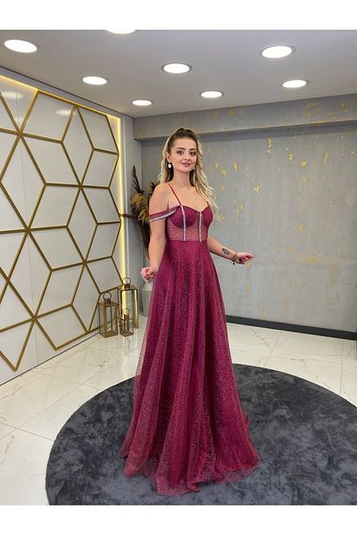 Surikka Βραδινό φόρεμα Fuchsia Hare - Διαφανής λεπτομέρεια