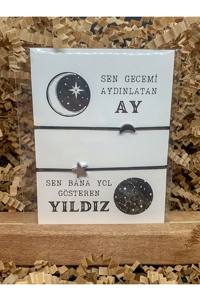 Kaeria Accessory سوار العشاق سوار القمر نجمة الحجر الطبيعي صديق زوجين سوار