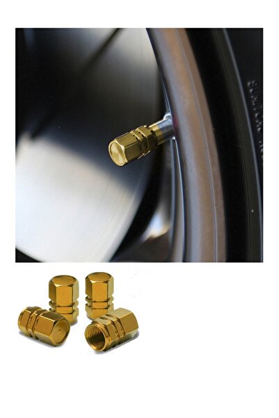 MeyZone Alüminyum Altıgen Sibop Kapağı 4'lü Gold ( Altın ) Sibob Kapağı