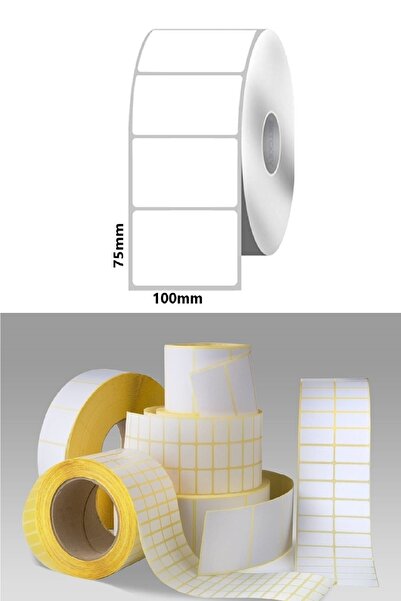 DünyaEtiket 75mm X 100mm Termal Barkod Etiketi 10 Rulo