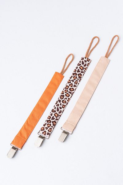 MyVera Tan - Leoapar - Beige Pacifier Strap Set - 3-Piece Pacifier Chain Set
