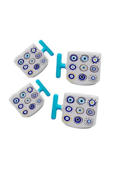 BUBESTORE Set of 4 Nescafe Cups with Evil Eye Beads