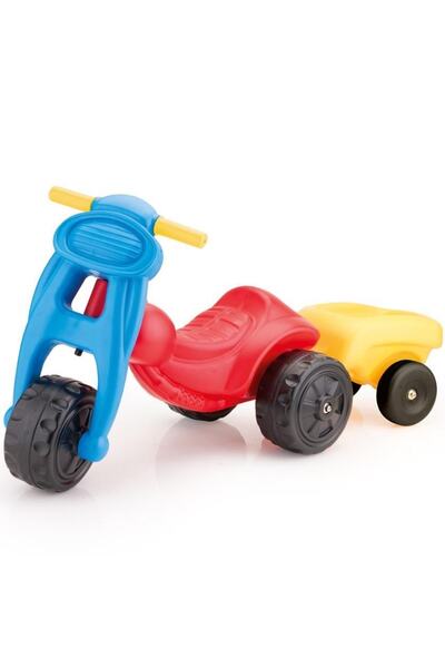 Dolu 3 Tekerlekli Römorklu Bingit Araba 7043 Oyuncak Motor Römorklu