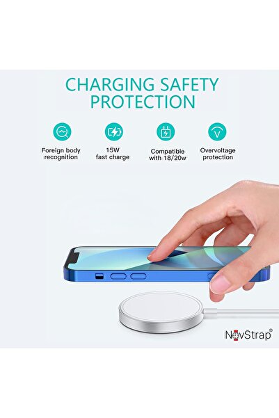 NovStrap Magsafe Şarj Aleti Aygıtı Type C Kablolu Magsafe Charger Iphone 14 13 12 11 Pro Max Uyumlu