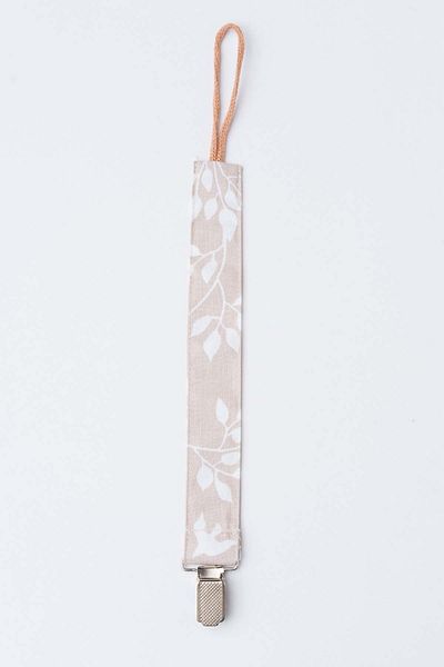 MyVera Mink Leaf Pacifier Strap - Fabric Cotton Laced Pacifier Chain - Pacifier Holder