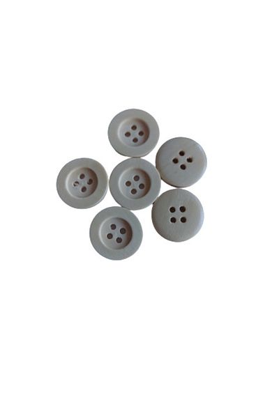 hobim42 Natural Wooden Button 6 Pieces 2.3 Cm Wooden Button