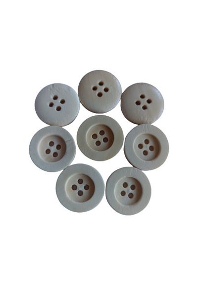 hobim42 Natural Wooden Button 8 Pieces 2 Cm Wooden Button