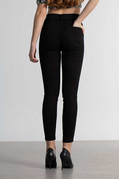 Trn JNS Recuperare neagră cu talie înaltă Lycra Slim Fit Jean Slim Leg Gatherer