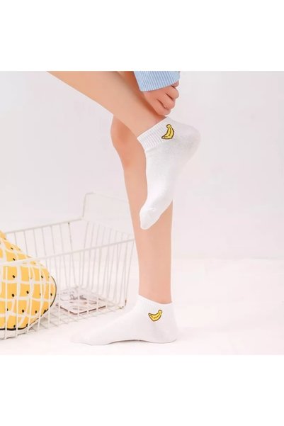 SBA SOCKS مجموعة من 5 جوارب نصف قطنية منقوشة بالفواكه للسيدات