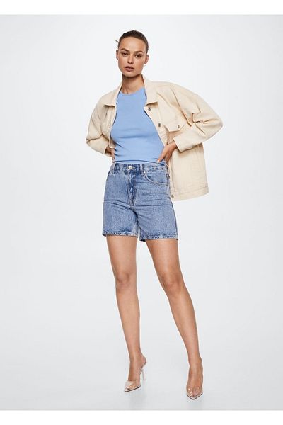 MANGO Woman Τζιν παλτό oversize
