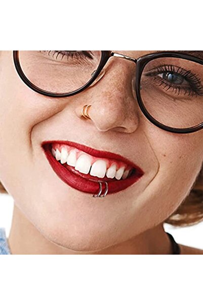 Begonia Accessories 925 Ayar Gümüş, Tek Delikli Çift Görünümlü Halka Küpe Tek