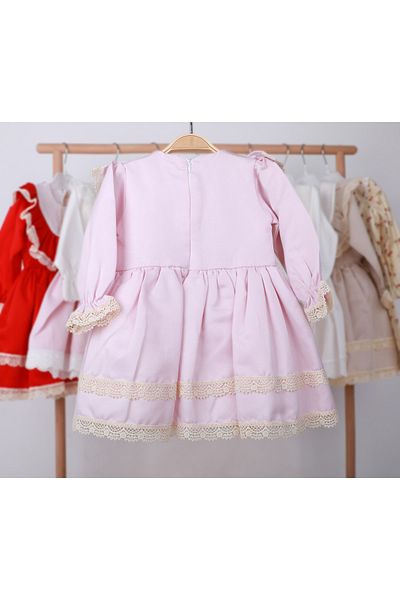 Mylittlekidsstore Vintage Girl's Dress - Pink Scallop Detail