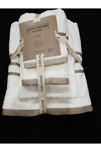 Çapa Home Set of 4 Gift Head Bath Foot and Hand Face Towels - Daily Dowry