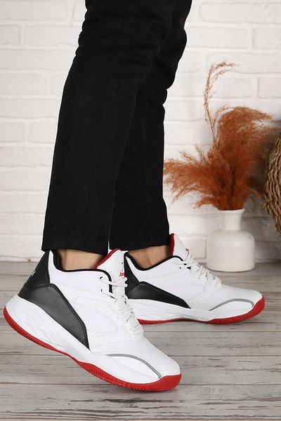 Jump Pantofi sport pentru bărbați, alb, negru, roșu