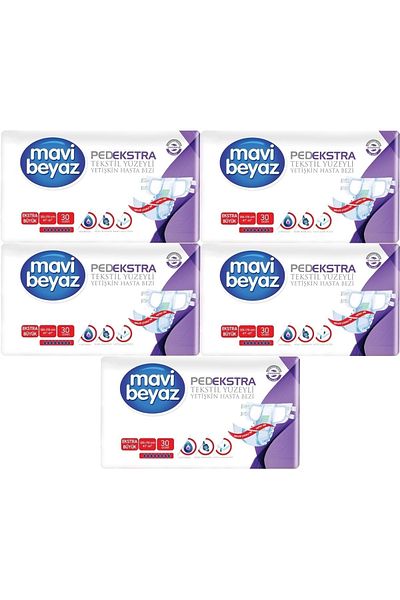 Mavi beyaz Pad Extra Textile Surface Adult Waistband Patient Diapers Xl Extra Large 150 Pieces