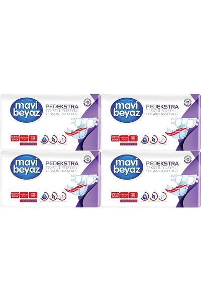 Mavi beyaz Pad Extra Textile Surface Adult Waistband Patient Diapers Xl Extra Large 120 Pieces