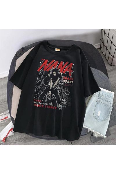 Touz My Vision Nana Printed Μαύρο μπλουζάκι Unisex Oversize