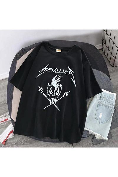 Touz Μπλουζάκι Metallica Skull Black Unisex Oversize
