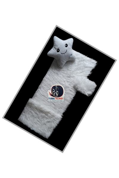 TUSBA MARKET Beyaz Peluş Pandizot & Torpido Koruma Örtüsü & Halısı / Beyaz Yı...
