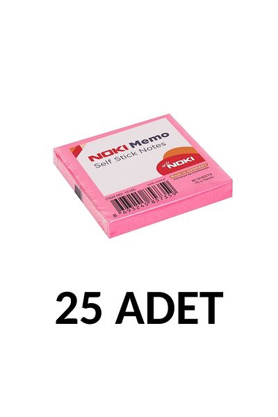 Noki 25 Pieces Postit 75mm X75mm Adhesive Paper 80 Sheets Pink
