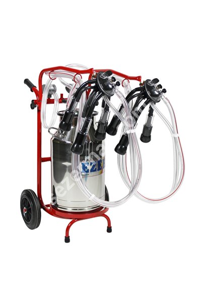 SEZER Paslanmaz Güğümlü 2/1 Sabit Sistem Sağım Arabası