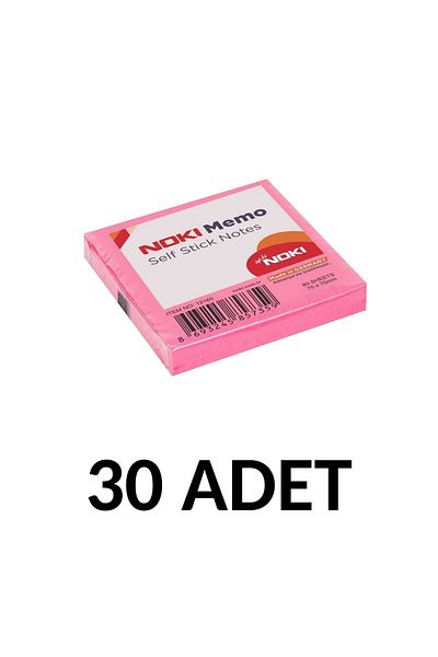 Noki 30 Pieces Postit 75mm X75mm Adhesive Paper 80 Sheets Pink