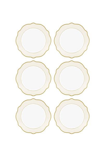 The Mia Jaswely Cake Plate 6 Pieces Cream 21 Cm Dnr0021