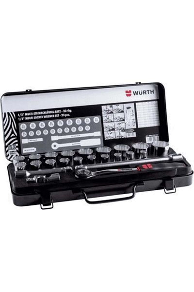 Würth طقم مقابس متعددة 1/2i-10-32mm-23pcs
