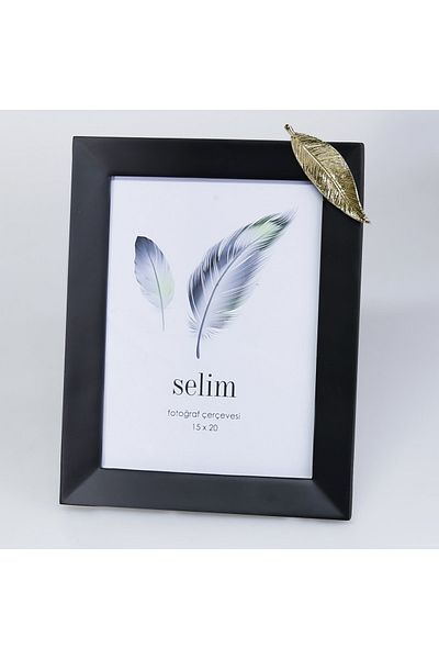 Selim 15x20 Leaf Frame Black Gold