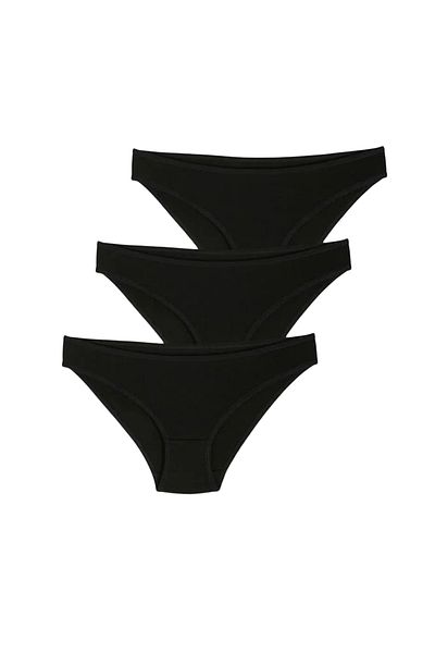 LİVANDO Πακέτο 6 Γυναικεία Slip Panties - Μαύρο Χρώμα 95% βαμβάκι.