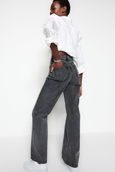 Trendyol Collection Jeans - Gray - Wide leg