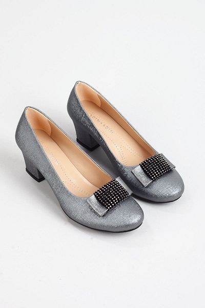 Adım Adım Women's Platinum Color Classic Heeled Shoes