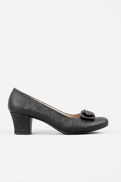 Adım Adım Women's Black Laser Classic Heeled Shoes